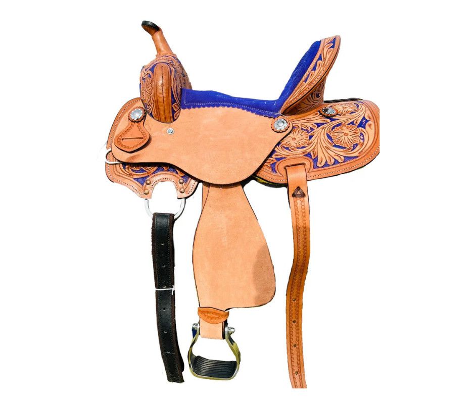13&quot; Pony Barrel Saddle - Purple Seat and Tooling