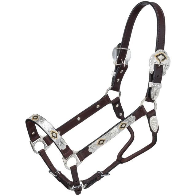 ROYAL KING GOLD &amp; BLACK SILVER SHOW HALTER