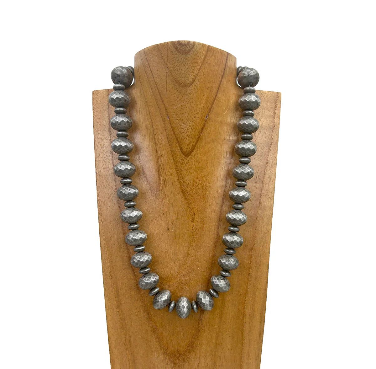SILVER NAVAJO PEARL BEADED NECKLACE
