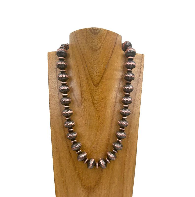 COPPER NAVAJO PEARL BEADED NECKLACE