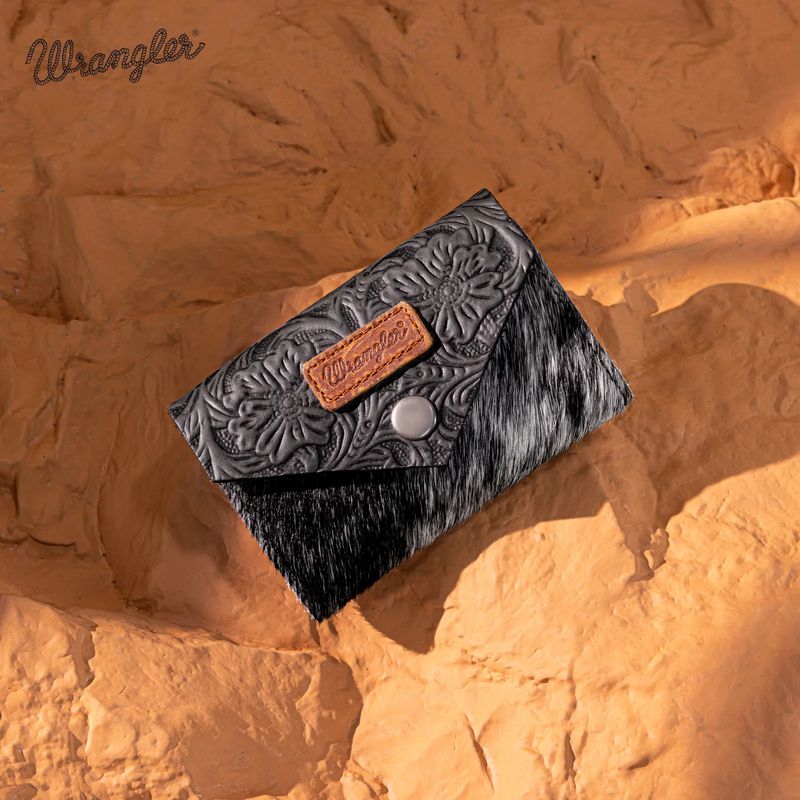WRANGLER COWHIDE TOOLED CARD HOLDER