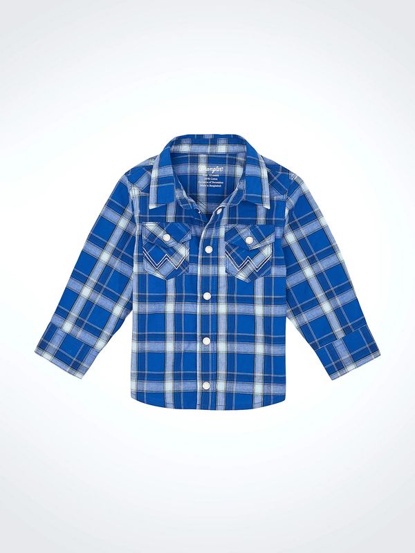 WRANGLER PLAID SNAP FRONT WESTERN SHIRT