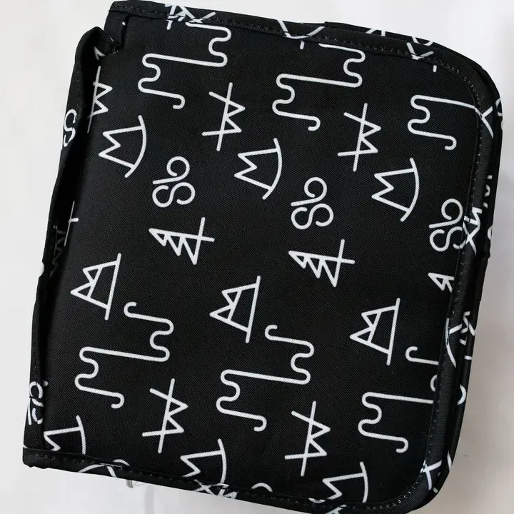 BLACK BRAND SHOWER TOTE