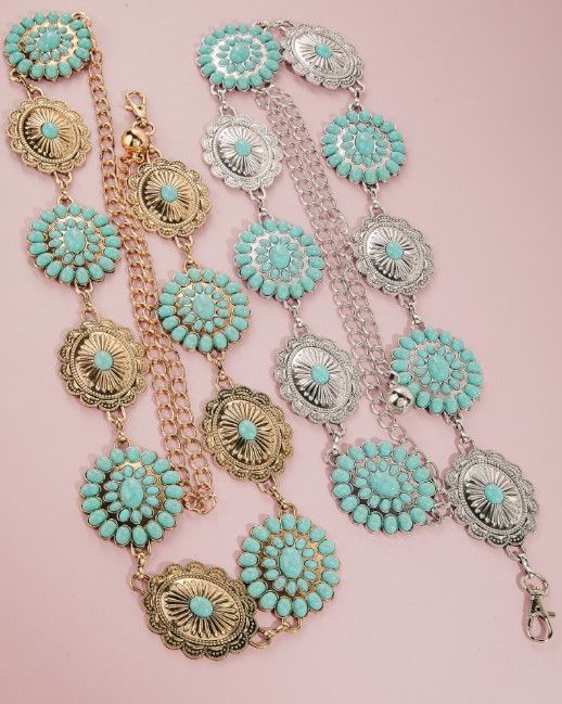 OVAL CONCHO CHAIN BELT