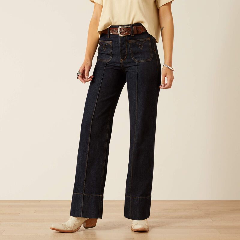 ARIAT ULTRA HIGH RISE TOMBOY WESTERN UTILITY WIDE LEG JEAN