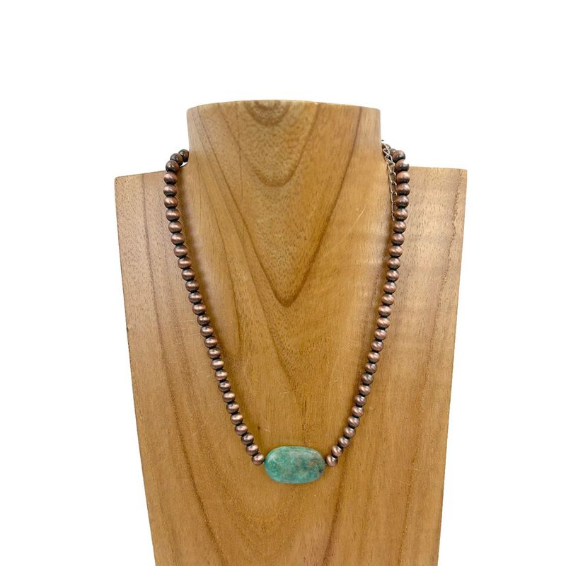 COPPER PEARL BEAD WITH JASPER STONE NECKLACE