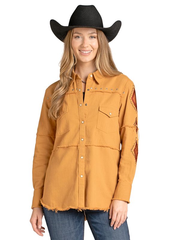 PANHANDLE EMBROIDERED SHACKET