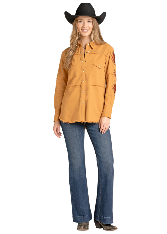 PANHANDLE EMBROIDERED SHACKET