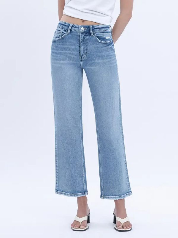 LOVERVET SUPER HIGH RISE ANKLE SLIM WIDE JEAN