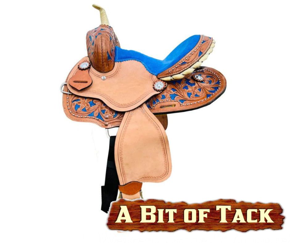 10&quot; Pony Barrel Saddle -Blue Seat with Tooling