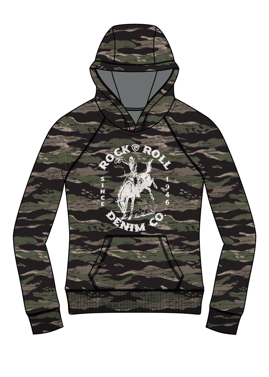 ROCK &amp; ROLL COWBOY CAMO HOODIE