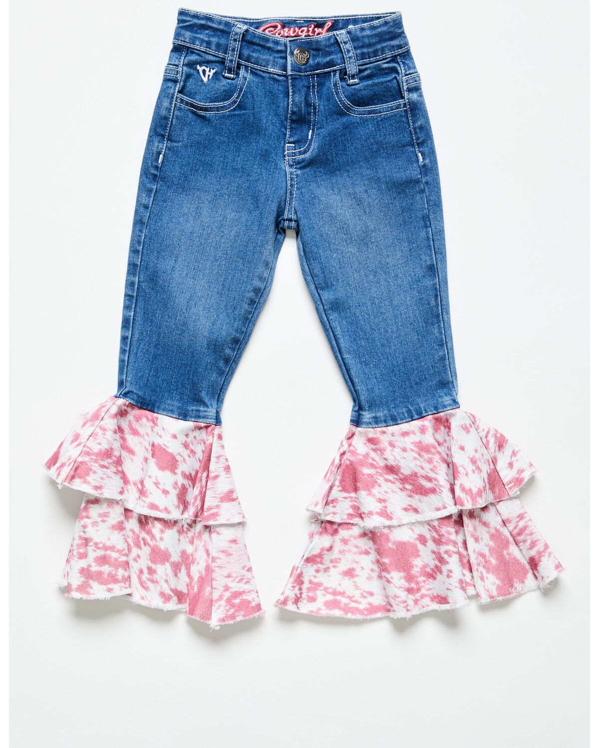 COWGIRL HARDWARE COWHIDE DOUBLE RUFFLE JEAN