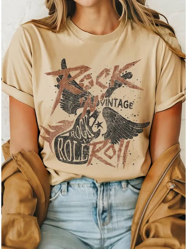 ROCK N ROLL VINTAGE GUITAR TEE