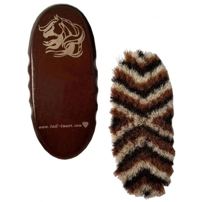 TAIL TAMER SMALL OVAL WOODEN HORSE HAIR BRUSH