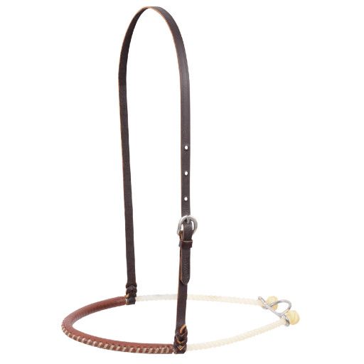 MARTIN SADDLERY SINGLE ROPE NOSEBAND, RAWHIDE LACE, Color: NATURAL, Size: ONE SIZE