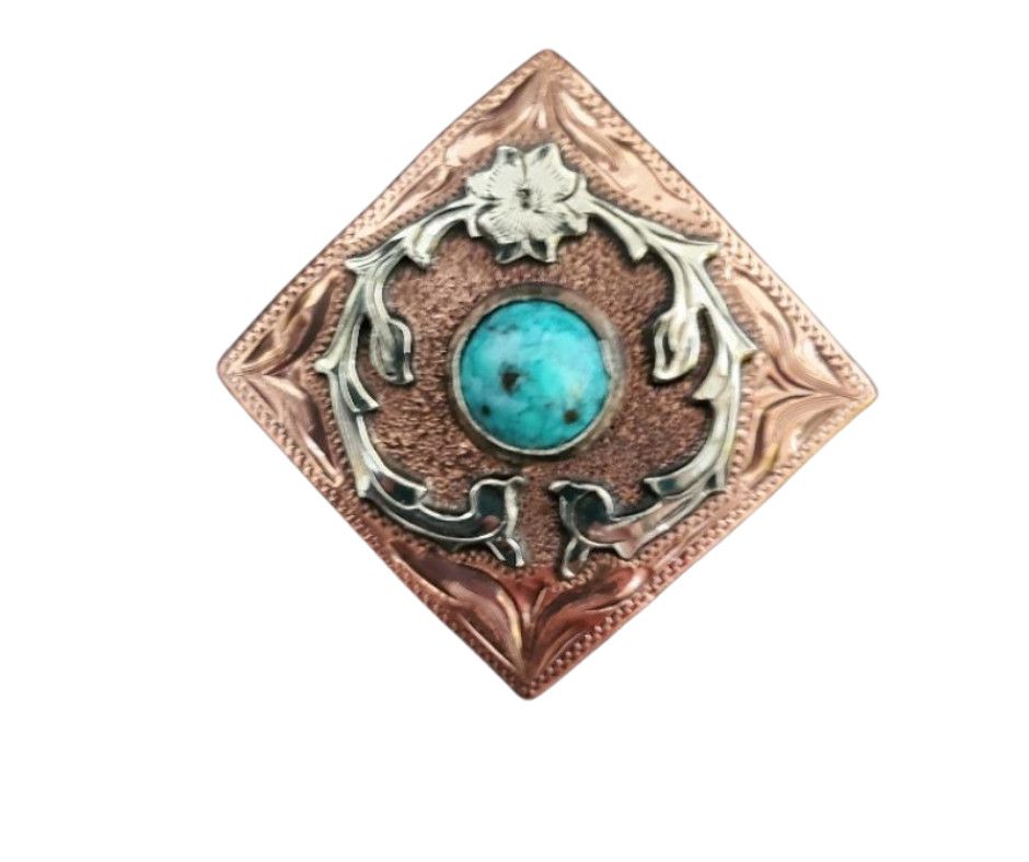 DIAMOND W/TURQUOISE SCARF SLIDE