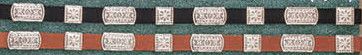 LEATHER W/RECTANGLE CONCHO HAT BAND