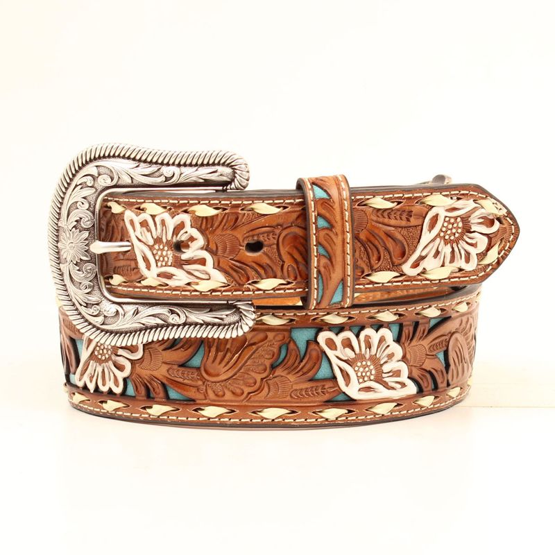 NOCONA PIERCED FLORAL BELT