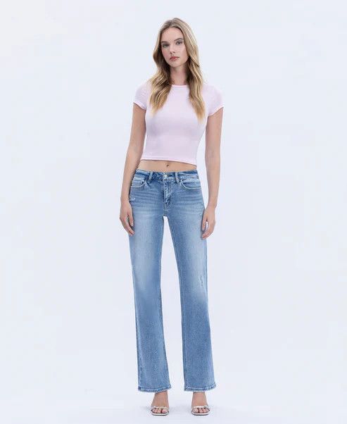 VERVET AILEEAH MID RISE WIDE LEG JEAN