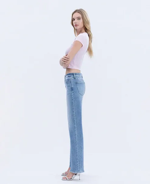 VERVET AILEEAH MID RISE WIDE LEG JEAN