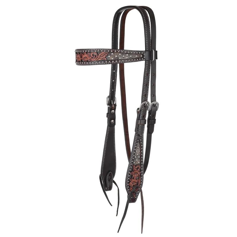 CIRCLE Y DARK FLASH ARIZONA FLOWER BROWBAND HEADSTALL