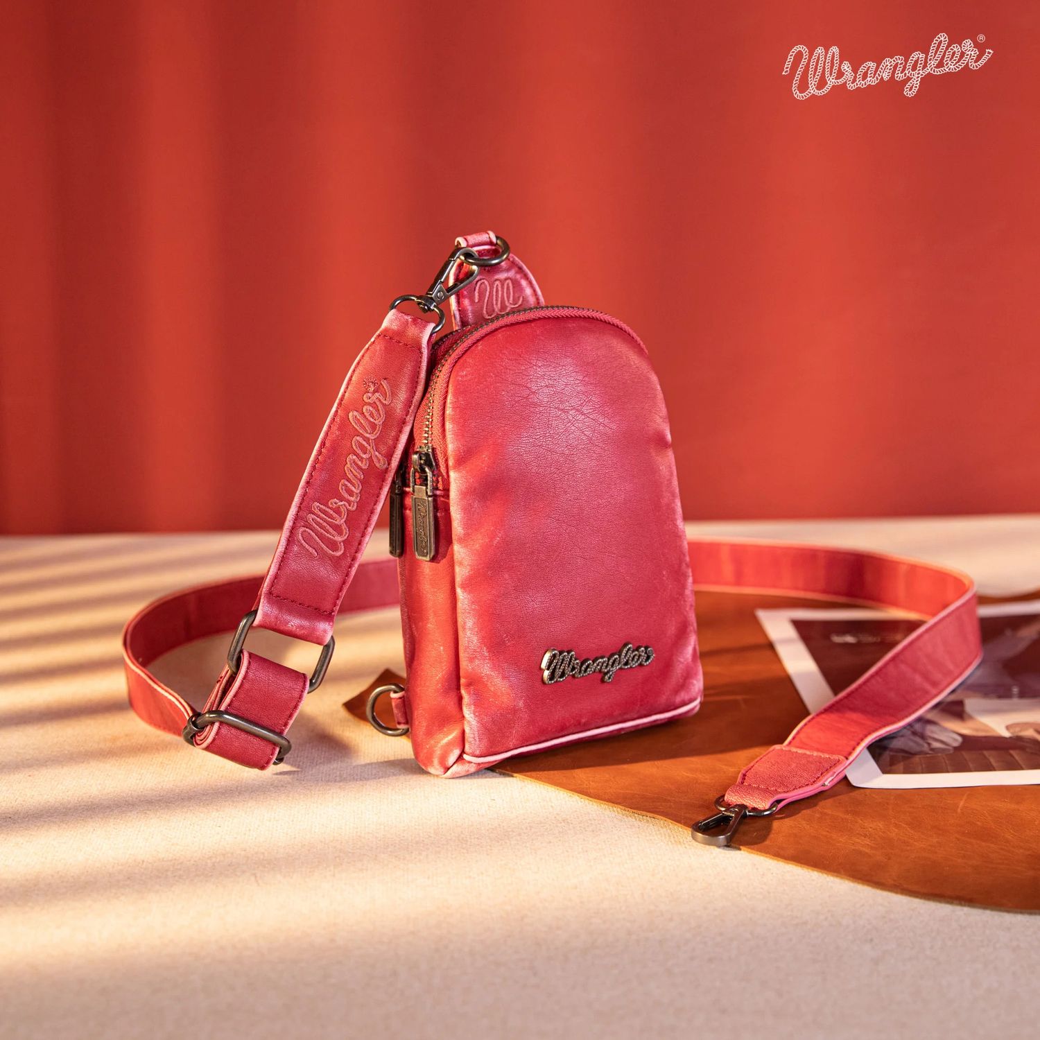 WRANGLER SLING BAG/CROSSBODY/CHEST BAG, Color: PINK