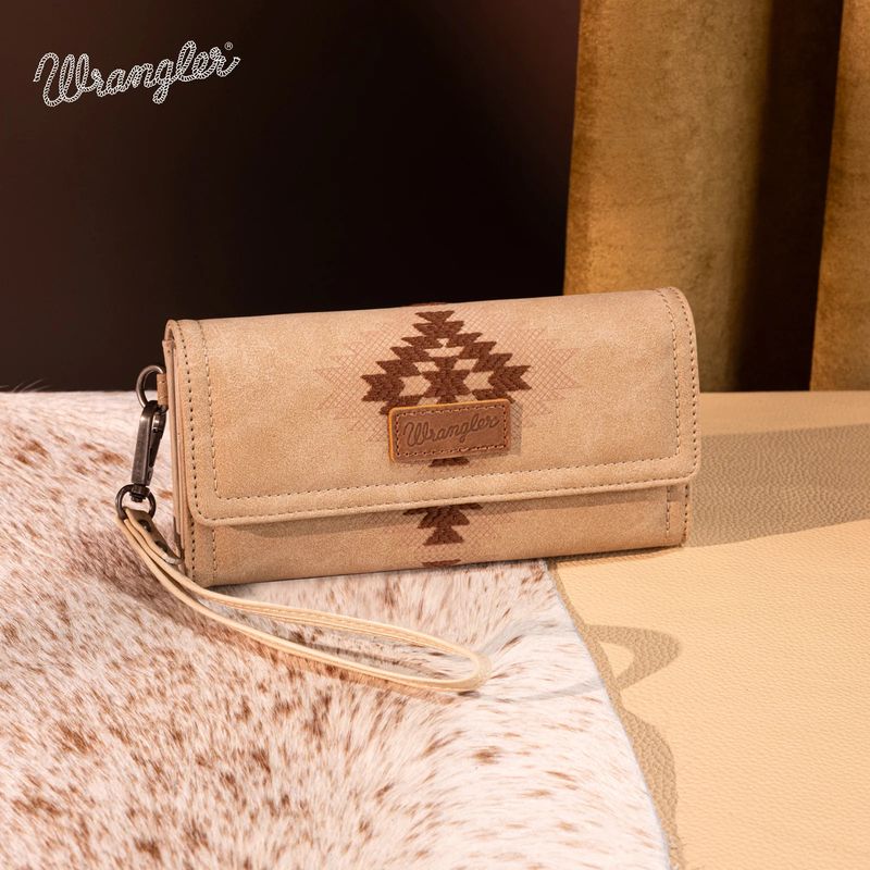WRANGLER AZTEC EMBROIDERED WALLET/WRISTLET