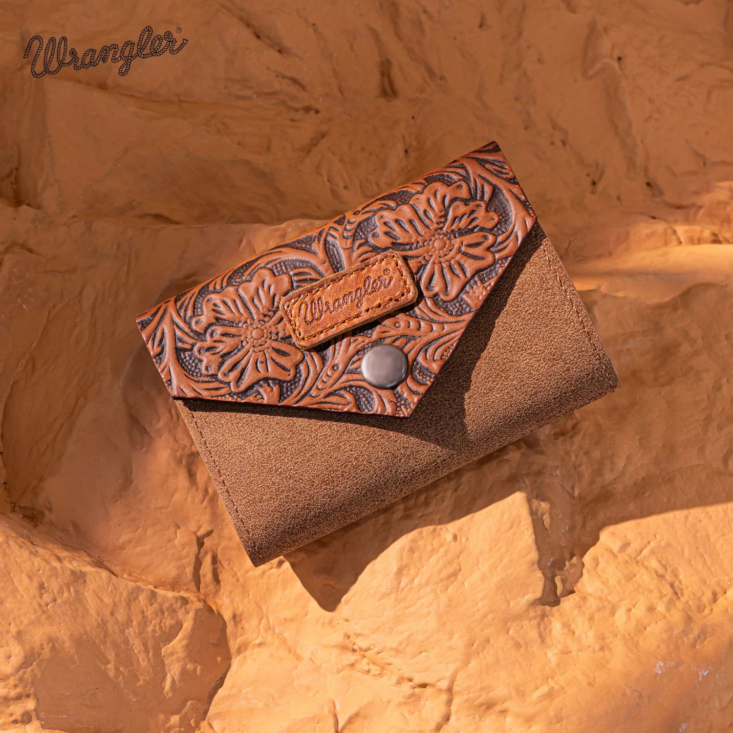 WRANGLER FLORAL TOOLED CARD HOLDER