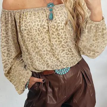 COWGIRL OFF SHOULDER LONG SLEEVE TOP
