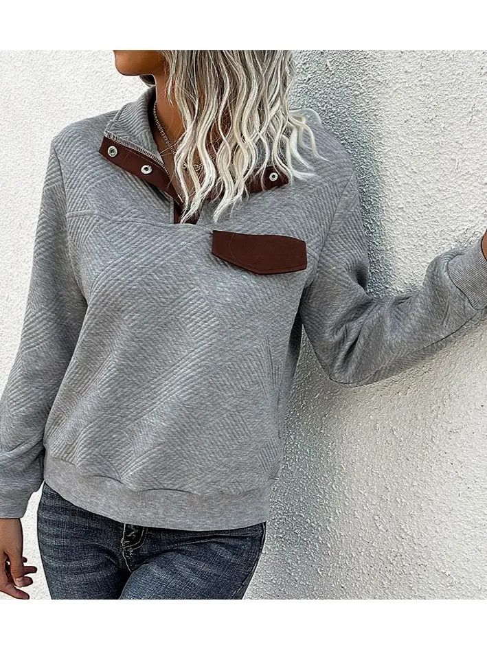 LAPEL BUTTONS SWEATSHIRT