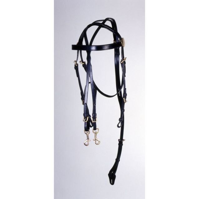 ROYAL KING LEATHER OVERCHECK TRAINING BRIDLE