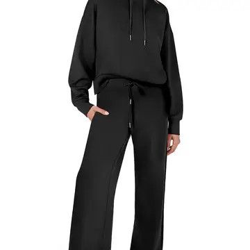 ATHLEISURE SWEATSHIRT &amp; WIDE LEG PANT SET