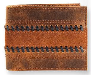 JUSTIN SUEDE TRAPUNTO BIFOLD WALLET