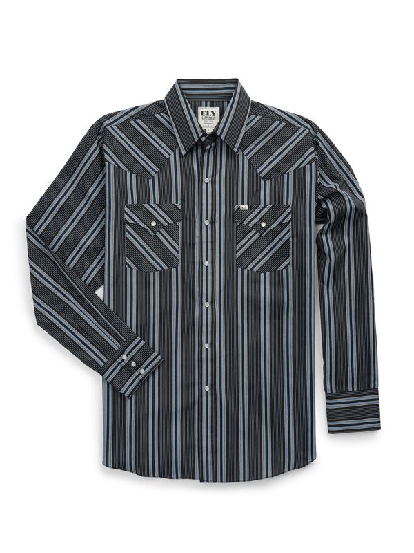 ELY CATTLEMAN TEXTURED STRIPE WESTERN SHIRT