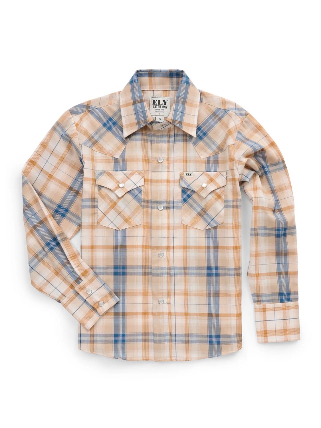 ELY CATTLEMAN TEXTURED PLAID WESTERN SHIRT