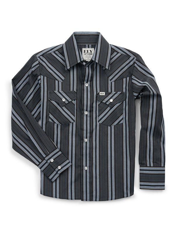 ELY CATTLMAN TEXTURED STRIPE WESTERN SHIRT