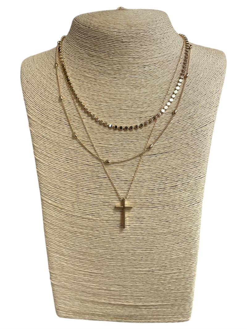 CROSS DOUBLE NECKLACE