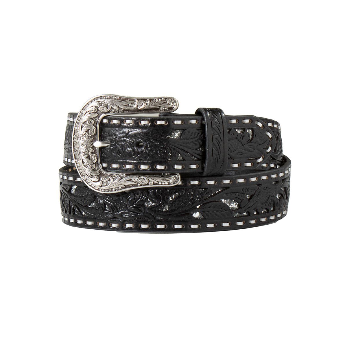 NOCONA 1 1/2&quot; FLORAL EMBOSSED BELT