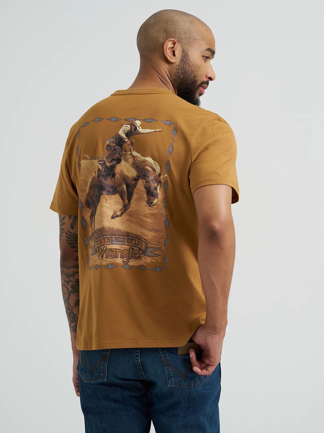 WRANGLER BUCKING COWBOY TEE