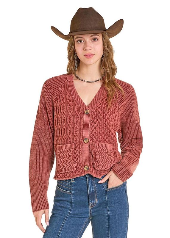 ROCK &amp; ROLL CORD KNIT SWEATER CARDIGAN