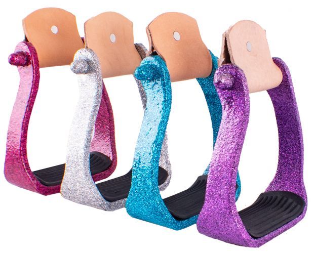 SHOWMAN GLITTER EPOXY ALUMINUM STIRRUPS