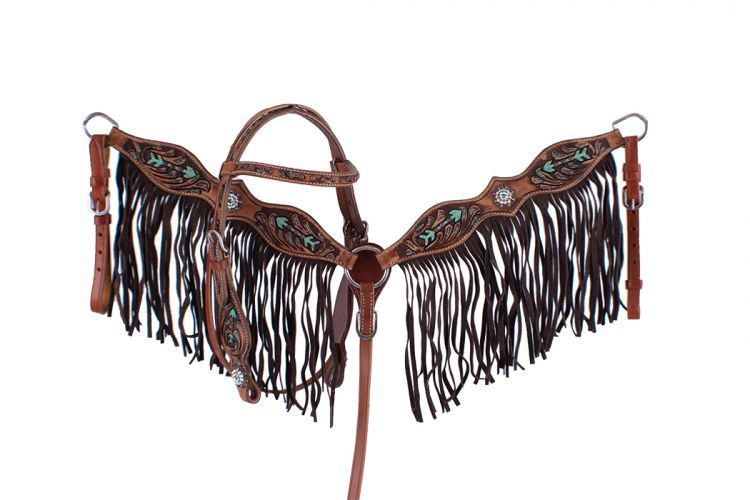 SHOWMAN PONY PAINTED ARROW HEADSTALL AND BREASTCOLLAR SET