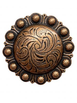 COPPER ENGRAVED CONCHO WITH SCREW