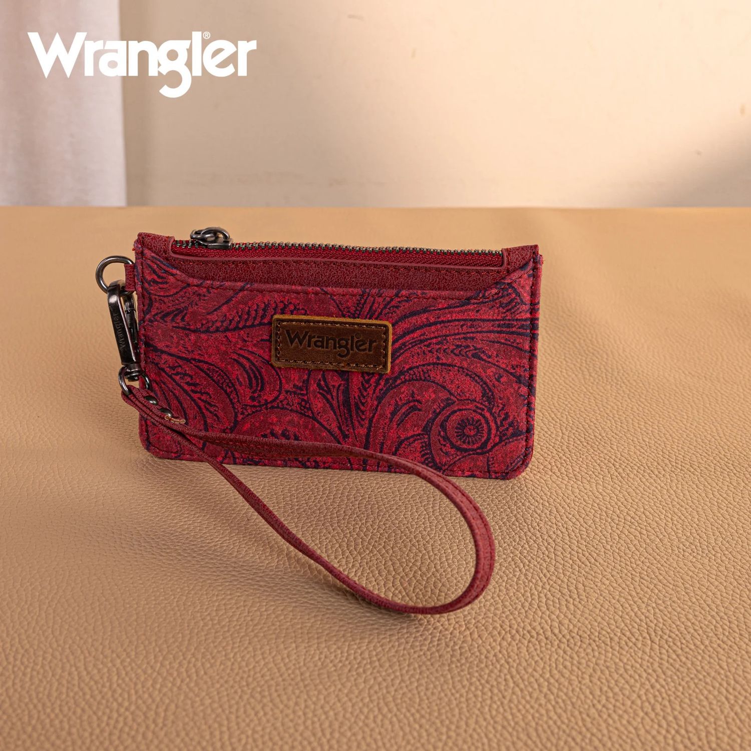 WRANGLER VELVET MINI ZIP CARD CASE WRISTLET