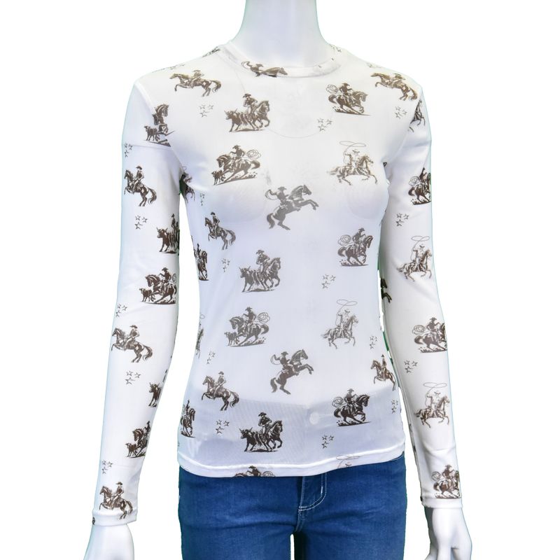 COWGIRL HARDWARE DESERT BRONC MESH TOP