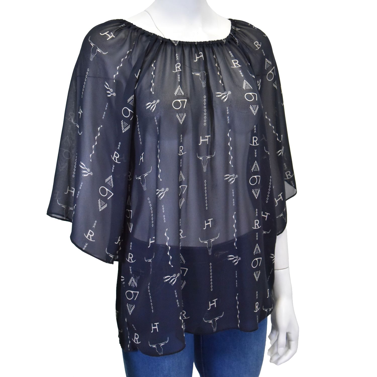 COWGIRL HARDWARE BRANDED AZTEC BLOUSE