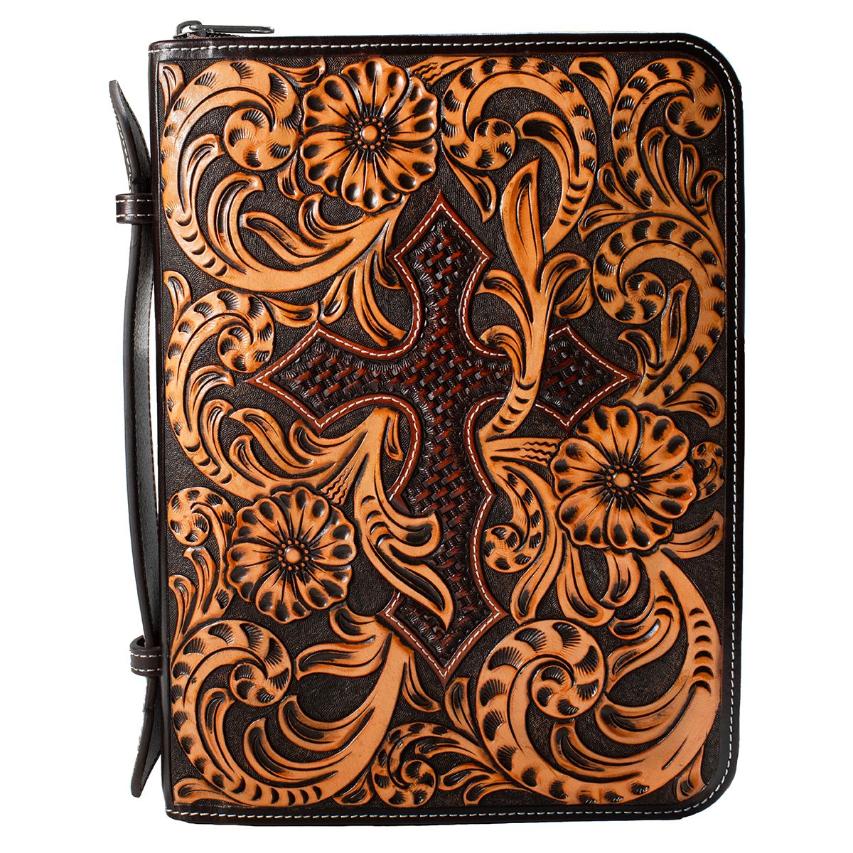 NOCONA CROSS FLORAL EMBOSSED BIBLE COVER