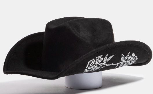 RHINESTONE ROSE COWBOY HAT