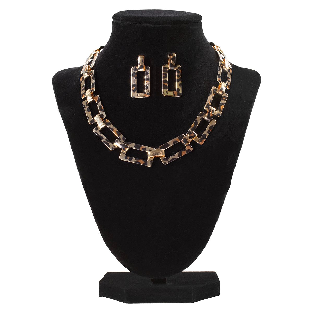BLAZIN&#39; ROXX CHEETAH CHAIN NECKLACE &amp; EARRING SET