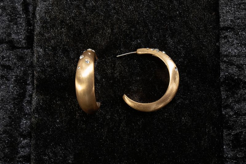 BLAZIN&#39; ROXX GOLD CRYSTAL HOOP EARRINGS